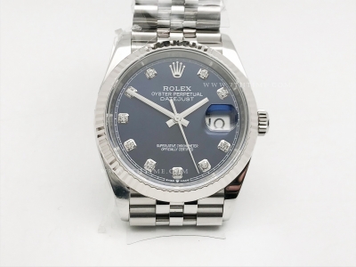 DJ 36mm Jub Flt 904L SS/SS Blue/Dia APF VR3235