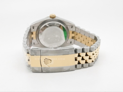 DJ 36mm Jub Flt 904L YG/SS Wht/Stk APF VR3235