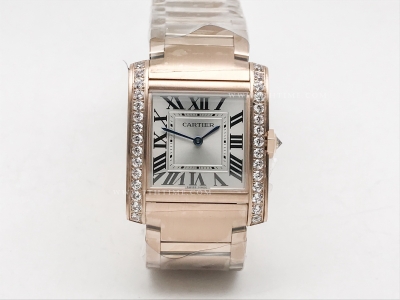 Ladies Tank Francaise Med Dia RG/RG Sil 8848F Sw Qtz