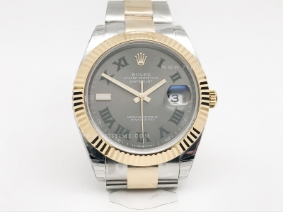 DJ2 41mm 126333 Oys Flt 904L YG/SS Gry/Rm EWE A3235