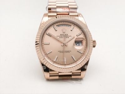 DayDate 40mm 904L Flt RG/RG Gold/Stk GMF VR3255