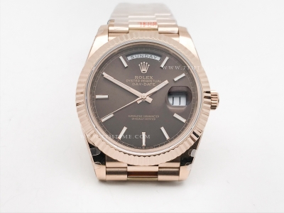 DayDate 40mm 904L Flt RG/RG Brn/Stk GMF VR3255