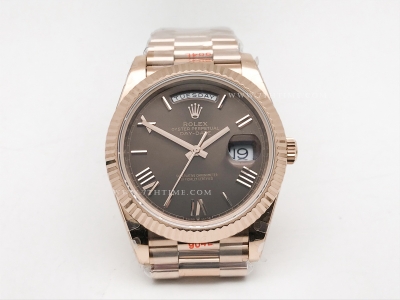 DayDate 40mm 904L Flt RG/RG Brn/Rm/Stk GMF VR3255