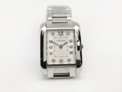 Ladies Cartier Tank Francaise SS/SS Wht/Dia K11 Sw Qt