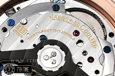 Jaeger Lecoultre Polaris Geographic Blue Dial Stick Markers 18K Rose Gold Thick Plated Case Black Croc Print Calf Leather Strap