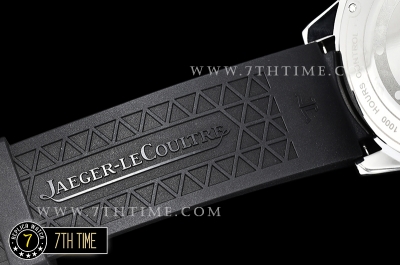 Jaeger Lecoultre Polaris Automatic Black Dial with Numeral and Stick Markers Black Rubber Strap