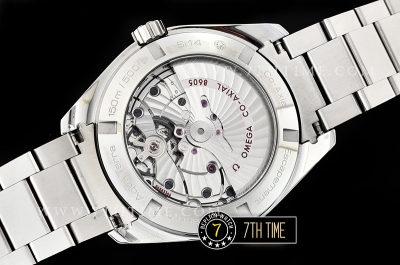 Aqua Terra 150M GMT Smooth Bezel Black Textured Dial with SS Stick Markers Solid Stainless Steel 316F Bracelet