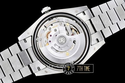 DayDate 228206 Fluted Bezel SS/SS Ice Blue Dial Baugette Diamond Markers A3255 Mod