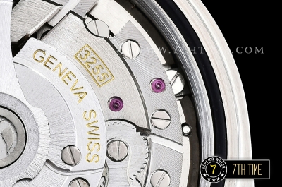 DayDate 228206 Fluted Bezel SS/SS Ice Blue Dial Baugette Diamond Markers A3255 Mod