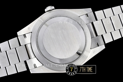 DayDate 228206 Fluted Bezel SS/SS Ice Blue Dial Baugette Diamond Markers A3255 Mod
