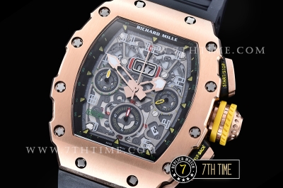 Richard Mille  RM011-03 New Gen Flyback RG/VRU Black A7750 Mod
