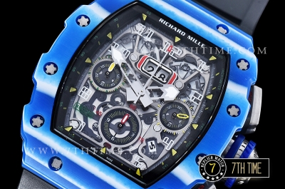Richard Mille RM011-03 Auto Flyback Chronograph Blue FC/VRU Black A7750 Mod