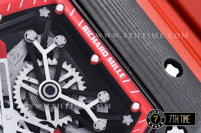 Richard Mille RM001 Tourbillon FC/VRU Black Custom Mod Red Inner Bezel Red Rubber Strap