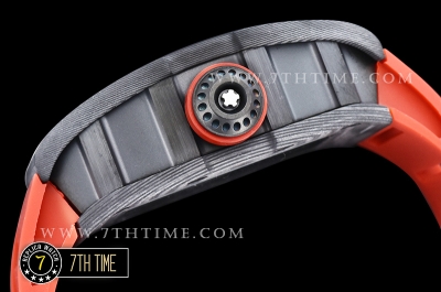 Richard Mille RM001 Tourbillon FC/VRU Black Custom Mod Red Inner Bezel Red Rubber Strap