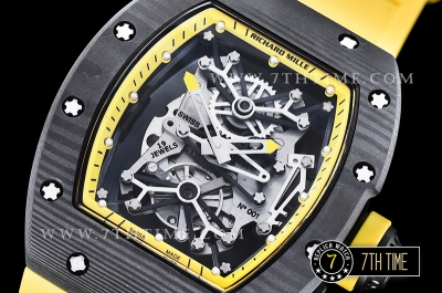 Richard Mille RM001 RM001 Tourbillon FC/VRU Yellow Inner Bezel Custom Mod Yellow Rubber Strap