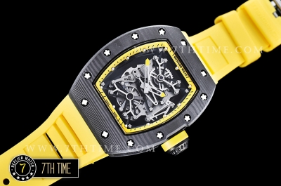 Richard Mille RM001 RM001 Tourbillon FC/VRU Yellow Inner Bezel Custom Mod Yellow Rubber Strap