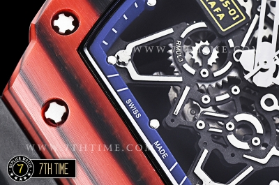 Richard Mille RM035-01 Rafael Nadal Red FC/VRU Blk/Blue Miyota Mod Blue Inner Bezel Rehaut