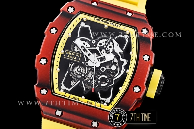 Richard Mille RM035-01 Rafael Nadal Red FC/VRU Blk/Yllw Miyota Mod Yellow Inner Bezel Rehaut