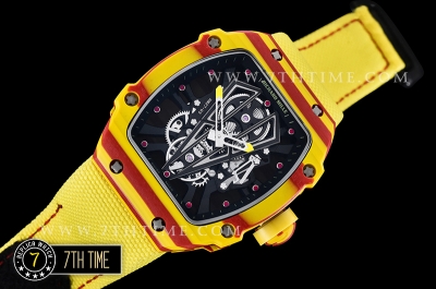 Richard Mille RM027-03 Rafael Nadal Red/Yellw FC/VRU Blk Miyota Mod Yellow Strap