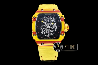 Richard Mille RM027-03 Rafael Nadal Red/Yellw FC/VRU Blk Miyota Mod Yellow Strap