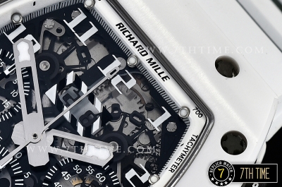 Richard Mille RM011 Carbon/Ceramic CER/RU White/Num A7750 Mod