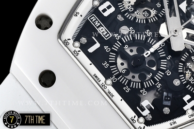 Richard Mille RM011 Carbon/Ceramic CER/RU White/Num A7750 Mod