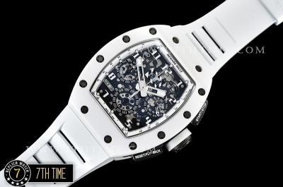 Richard Mille RM011 Carbon/Ceramic CER/RU White/Num A7750 Mod
