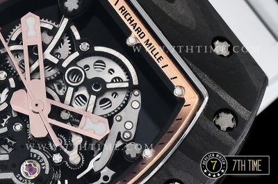 Richard Mille RM055 Bubba Watson FC/RU Skeleton White/Gold MY8215 Mod
