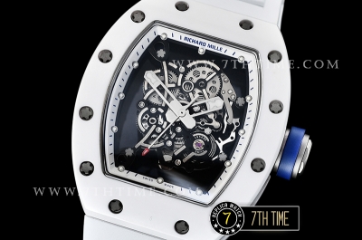 Richard Mille RM055 Bubba Watson CER/RU Skeleton White/Blue MY8215 Mod