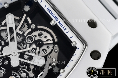 Richard Mille RM055 Bubba Watson CER/RU Skeleton White/Blue MY8215 Mod