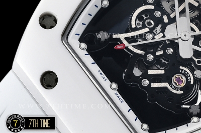 Richard Mille RM055 Bubba Watson CER/RU Skeleton White/Blue MY8215 Mod