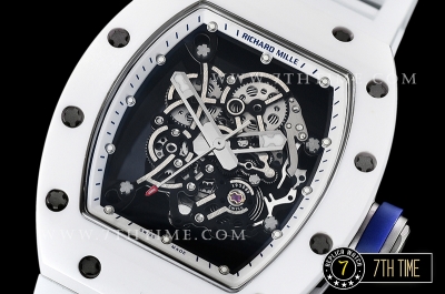 Richard Mille RM055 Bubba Watson CER/RU Skeleton White/Blue MY8215 Mod