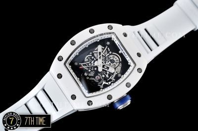 Richard Mille RM055 Bubba Watson CER/RU Skeleton White/Blue MY8215 Mod