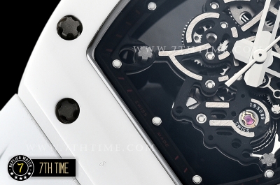 Richard Mille RM055 Bubba Watson CER/RU Skeleton White/Red MY8215 Mod