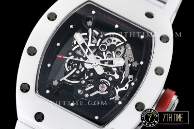 Richard Mille RM055 Bubba Watson CER/RU Skeleton White/Red MY8215 Mod